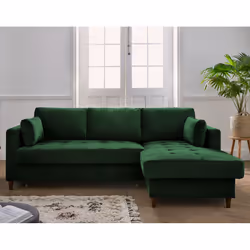 Best Mobilier Anna Canapé d'angle 4 siège(s) Bleu