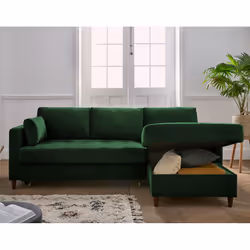 Best Mobilier Anna Canapé d'angle 4 siège(s) Bleu - Vue supplémentaire 4