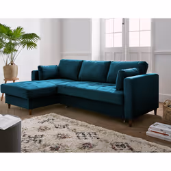 Best Mobilier Anna, Beige, Velours, Bois, 2220 mm, 1480 mm, 850 mm