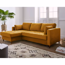 Best Mobilier Anna, Couleur rouille, Velours, Bois, 2220 mm, 1480 mm, 850 mm
