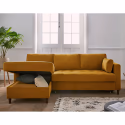 Best Mobilier Anna Canapé d'angle 4 siège(s) Couleur rouille - Vue supplémentaire 4