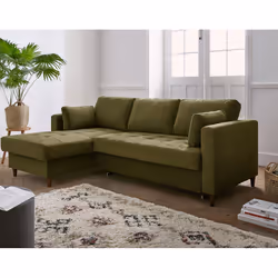 Best Mobilier Anna, Vert, Velours, Bois, 2220 mm, 1480 mm, 850 mm