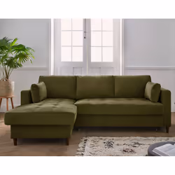 Best Mobilier Anna Canapé d'angle 4 siège(s) Vert