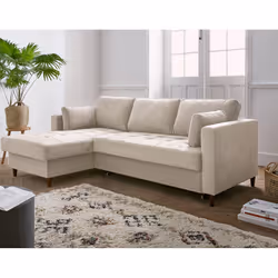 Best Mobilier Anna, Bleu, Velours, Bois, 2220 mm, 1480 mm, 850 mm