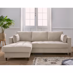 Best Mobilier Anna Canapé d'angle 4 siège(s) Bleu