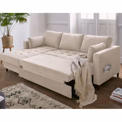 Best Mobilier Anna Canapé d'angle 4 siège(s) Bleu