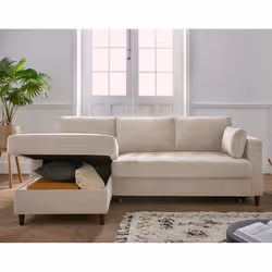 Best Mobilier Anna Canapé d'angle 4 siège(s) Bleu - Vue supplémentaire 4