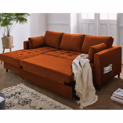 Best Mobilier Anna Canapé d'angle 4 siège(s) Rose