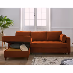 Best Mobilier Anna Canapé d'angle 4 siège(s) Rose - Vue supplémentaire 4