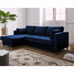 Best Mobilier Anna, Gris, Velours, Bois, 2220 mm, 1480 mm, 850 mm