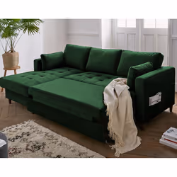 Best Mobilier Brooke Canapé d'angle 4 siège(s) Bleu