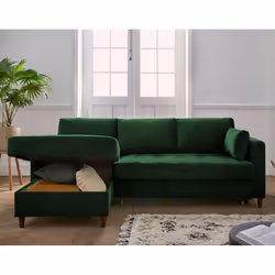 Best Mobilier Brooke Canapé d'angle 4 siège(s) Bleu - Vue supplémentaire 4