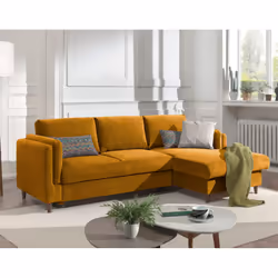 Best Mobilier Brooke, Couleur rouille, Velours, Bois, 2330 mm, 1530 mm, 850 mm