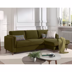 Best Mobilier Brooke, Vert, Velours, Bois, 2330 mm, 1530 mm, 850 mm