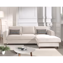 Best Mobilier Brooke Canapé d'angle 4 siège(s) Bleu