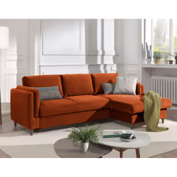 Best Mobilier Brooke, Rose, Velours, Bois, 2330 mm, 1530 mm, 850 mm