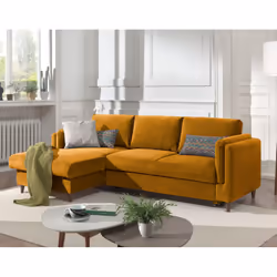 Best Mobilier Brooke, Couleur rouille, Velours, Bois, 2330 mm, 1530 mm, 850 mm