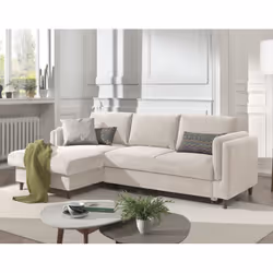 Best Mobilier Brooke, Bleu, Velours, Bois, 2330 mm, 1530 mm, 850 mm