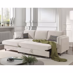 Best Mobilier Brooke Canapé d'angle 4 siège(s) Bleu