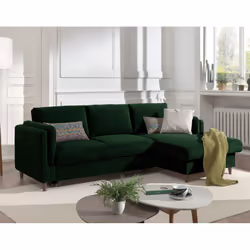 Best Mobilier Brooke, Bleu, Velours, Bois, 2330 mm, 1530 mm, 850 mm