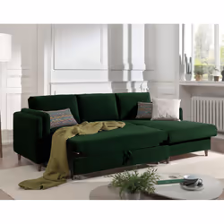 Best Mobilier Brooke Canapé d'angle 4 siège(s) Bleu