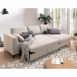 Best Mobilier Tala Canapé d'angle 4 siège(s) Bleu