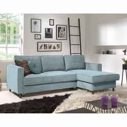 Best Mobilier Jake, Gris, Velours, Bois, 2220 mm, 1480 mm, 840 mm