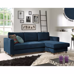 Best Mobilier Jake, Beige, Velours, Bois, 2220 mm, 1480 mm, 840 mm