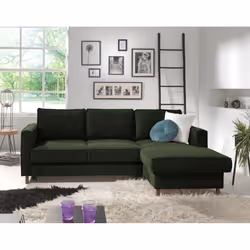 Best Mobilier Jake Canapé d'angle 4 siège(s) Bleu