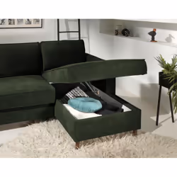 Best Mobilier Jake Canapé d'angle 4 siège(s) Bleu - Vue supplémentaire 4