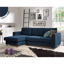 Best Mobilier Jake, Beige, Velours, Bois, 2220 mm, 1480 mm, 840 mm