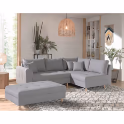 Best Mobilier Rune, Gris, Tissu, Bois, 2310 mm, 1610 mm, 810 mm