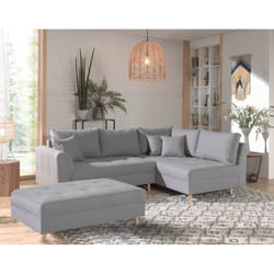 Best Mobilier Rune Canapé d'angle 4 siège(s) Gris