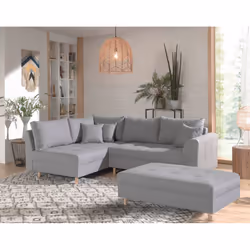 Best Mobilier Rune, Gris, Tissu, Bois, 2310 mm, 1610 mm, 810 mm
