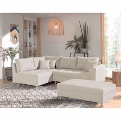 Best Mobilier Rune, Bleu, Tissu, Bois, 2310 mm, 1610 mm, 810 mm