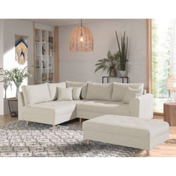 Best Mobilier Rune Canapé d'angle 4 siège(s) Bleu