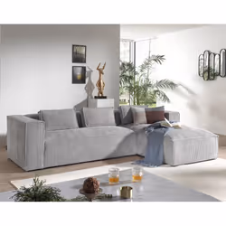 Best Mobilier Stella, Gris, Velours, Plastique, 2620 mm, 1760 mm, 670 mm