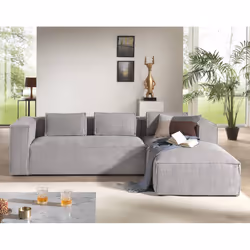 Best Mobilier Stella Canapé d'angle 4 siège(s) Gris
