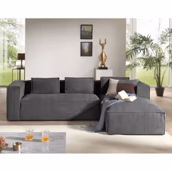 Best Mobilier Stella Canapé d'angle 4 siège(s) Marron