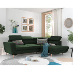 Best Mobilier Stella Canapé d'angle 4 siège(s) Bleu