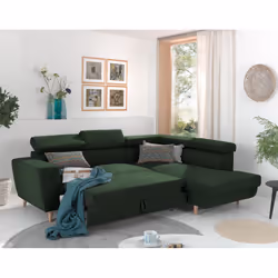 Best Mobilier Stella Canapé d'angle 4 siège(s) Bleu