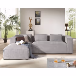 Best Mobilier Stella Canapé d'angle 4 siège(s) Gris