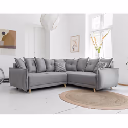 Best Mobilier Lena, Gris, Tissu, Bois, 2400 mm, 2000 mm, 850 mm