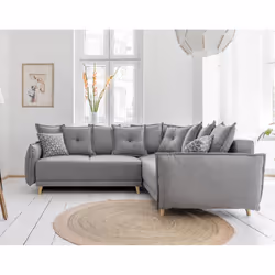 Best Mobilier Lena Canapé d'angle 5 siège(s) Gris