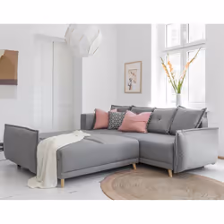 Best Mobilier Lena Canapé d'angle 5 siège(s) Gris
