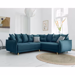 Best Mobilier Lena, Bleu, Tissu, Bois, 2400 mm, 2000 mm, 850 mm