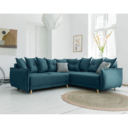 Best Mobilier Lena Canapé d'angle 5 siège(s) Bleu