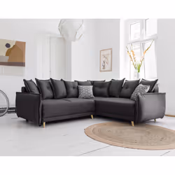 Best Mobilier Lena, Marron, Tissu, Bois, 2400 mm, 2000 mm, 850 mm