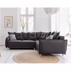 Best Mobilier Lena Canapé d'angle 5 siège(s) Marron