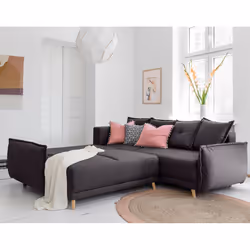 Best Mobilier Lena Canapé d'angle 5 siège(s) Marron